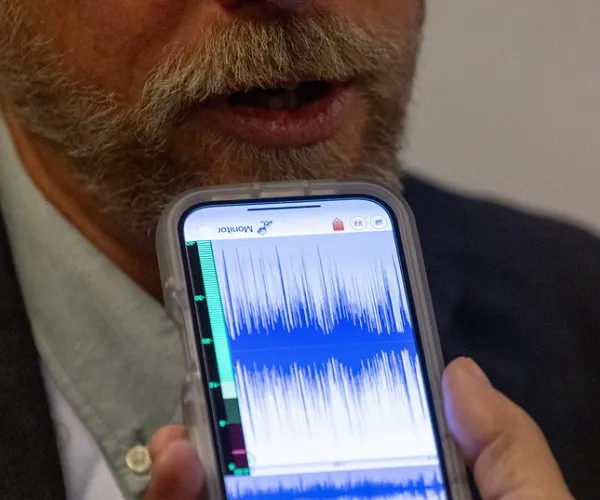 Broadcasters Records an Interview